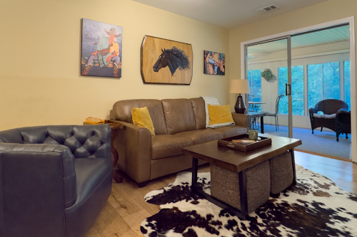 Branson condo living room at Pointe Royale.